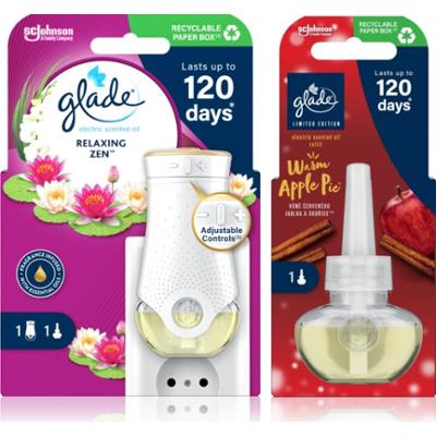 GLADE Electric scented oil Relaxing Zen + Warm Apple Pie wygodne opakowanie 3 szt.