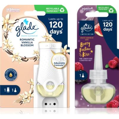 GLADE Electric scented oil Romantic Vanilla Blossom + Berry Festive Kiss wygodne opakowanie 3 szt.