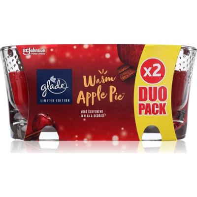 GLADE Warm Apple Pie świeczka zapachowa podwójne opakowanie 2x112 g