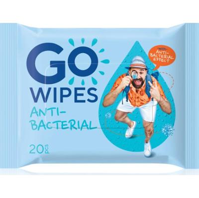 GoWipes Antibacterial odświeżające chusteczki nawilżane o działaniu antybakteryjnym 20 szt.