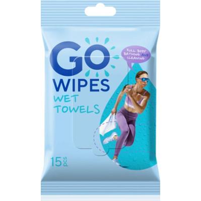 GoWipes Wet Towels odświeżające nawilżane ręczniki 26x20 cm 15 szt.