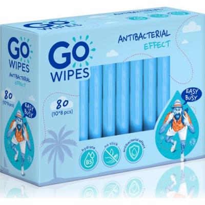 GoWipes Anti-Bacterial Effect odświeżające chusteczki nawilżane o działaniu antybakteryjnym 10x8 szt.