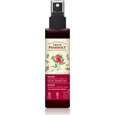 Green Pharmacy Argan Oil & Pomegranate Elixir eliksir bez spłukiwania do włosów słabych i zniszczonych 150 ml