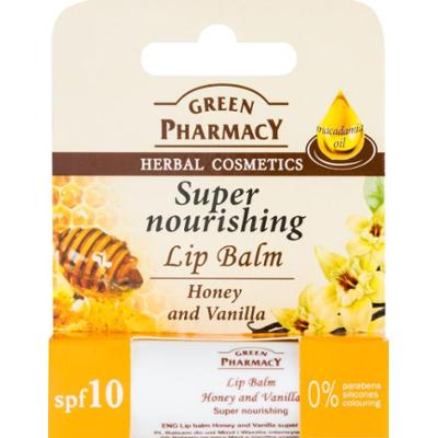 Green Pharmacy Honey Lip Balm odżywczy balsam do ust SPF 10 bez silikonów, parabenów i barwników 3.6 g