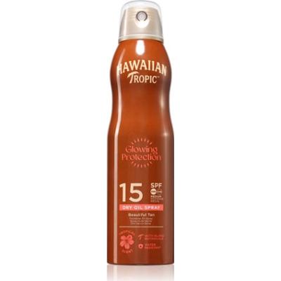 Hawaiian Tropic Glowing Protection Dry Oil Spray spray ochronny do opalania SPF 15 177 ml