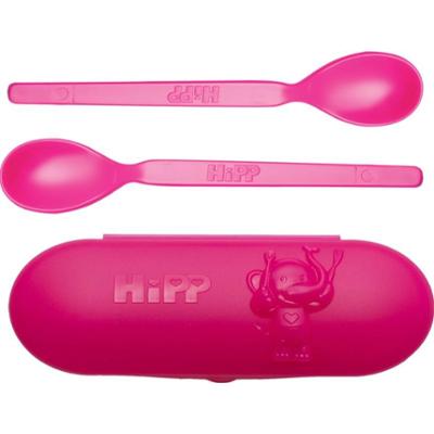 Hipp Spoons Set zestaw naczyń na drogę Pink