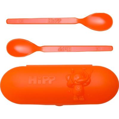 Hipp Spoons Set zestaw naczyń na drogę Orange