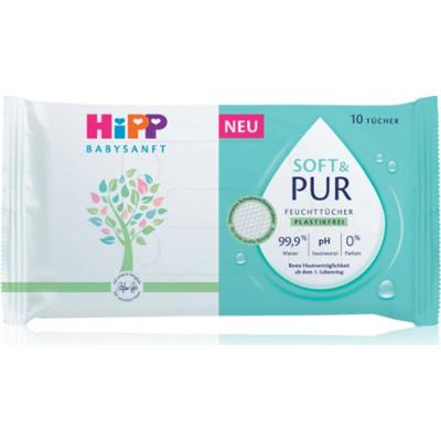 Hipp Soft & Pur nawilżane chusteczki oczyszczające dla dzieci od urodzenia 10 szt.