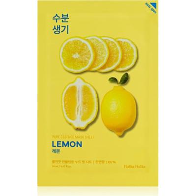 Holika Holika Pure Essence Lemon maseczka w płachcie o działaniu łagodzącym i odświeżającym z witaminą C 20 ml