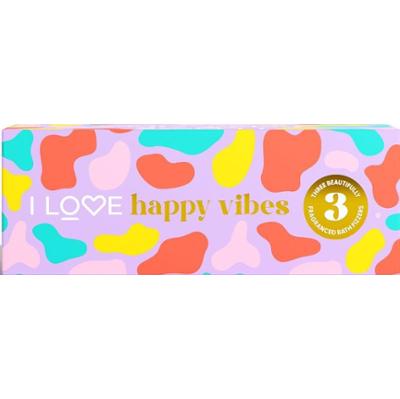 I Love Special Moments Happy Vibes kule do kąpieli zapachy Mango, Grapefruit, Peach 3x150 g