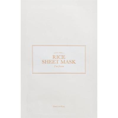 I'm from Rice Sheet Mask maska nawilżająca w płacie do ujednolicenia kolorytu skóry 1 szt.