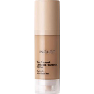 Inglot Skin Focused Care Face Foundation SPF 50 podkład kryjący SPF 50 odcień Warm Tan 30 ml