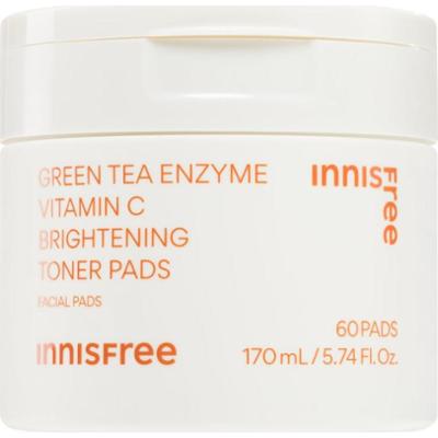 innisfree Green Tea Vitamin C Brightening Toner Pads tonizujące płatki do twarzy do rozjaśnienia i nawilżenia 60 szt.