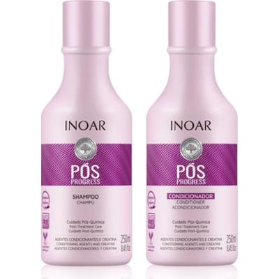 INOAR Pos Progress zestaw do włosów po prostowaniu keratynowym i nanoplastii 2x250 ml