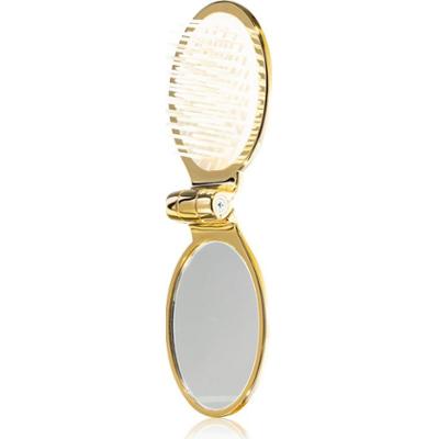 Janeke Gold Line Golden Folding Hair-Brush with Mirror grzebień do włosów z lusterkiem 9,5 x 5,5 x 3,5 cm 1 szt.