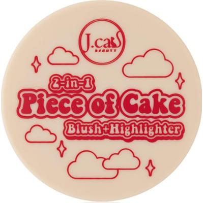 J.Cat Beauty 2 In 1 Piece Of Cake róż do policzków z rozświetlaczem odcień Cherry Sweet 12.1 g