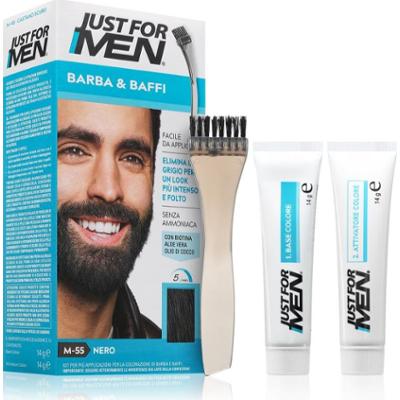 Just for Men Men Moustache & Beard farba do brody do zakrywania siwych włosów odcień M-55 Black 1 szt.