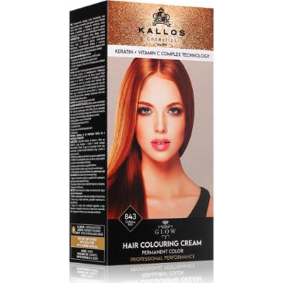 Kallos Glow Lasting Cream Colour trwała farba do włosów odcień Corall Red 60 ml