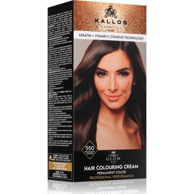 Kallos Glow Lasting Cream Colour trwała farba do włosów odcień Mahogany Brown 60 ml