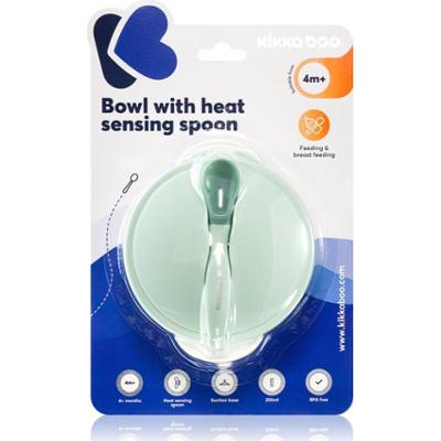 Kikkaboo Suction Bowl & Heat Sensing Spoon zestaw naczyń 4 m+ Mint 3 szt.