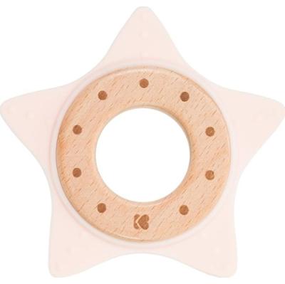 Kikkaboo Silicone and Wood Teether Star gryzak Pink 1 szt.
