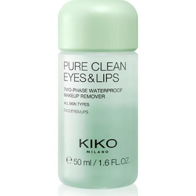 KIKO Milano Pure Clean Eyes&Lips dwufazowy płyn do wodoodpornego demakijażu oczu i ust mini 50 ml