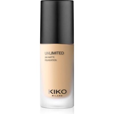 KIKO Milano Unlimited 24H Matte długotrwały podkład matujący z kwasem hialuronowym odcień 3.5 WO Warm Olive 30 ml