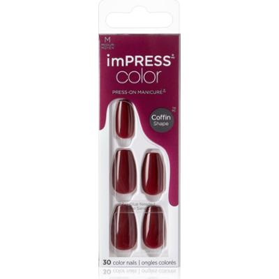 KISS imPRESS Color Medium sztuczne paznokcie samoprzylepne Winery in NYC 30 szt.