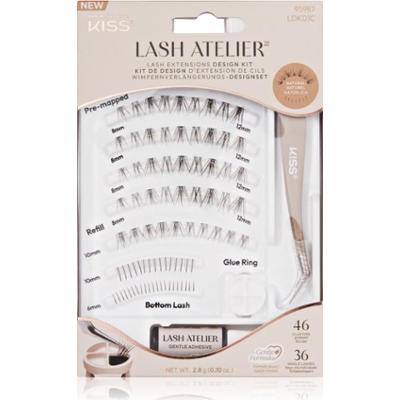 KISS Lash Atelier Desing Kit kępki sztucznych rzęs z klejem 01 1 szt.