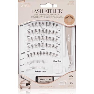 KISS Lash Atelier Desing Kit kępki sztucznych rzęs z klejem 02 1 szt.