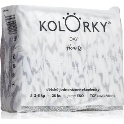 Kolorky Day Hearts jednorazowe pieluszki EKO rozmiar S 3-6 Kg 25 szt.