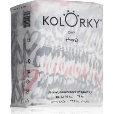 Kolorky Day Hearts jednorazowe pieluszki EKO rozmiar XL 12-16 Kg 17 szt.
