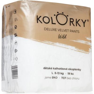 Kolorky Deluxe Velvet Pants Wild jednorazowe pieluchomajtki rozmiar L rozmiar L 8-13 Kg 19 szt.