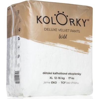 Kolorky Deluxe Velvet Pants Wild jednorazowe pieluchomajtki rozmiar XL 12-16 Kg 17 szt.