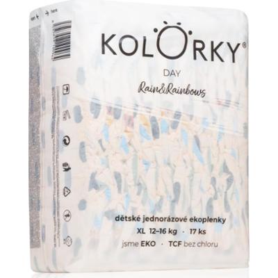 Kolorky Day Rain&Rainbow jednorazowe pieluszki EKO rozmiar XL 12-16 Kg 17 szt.