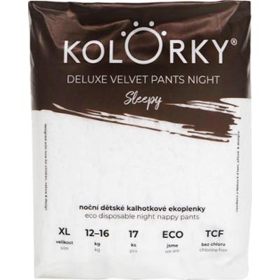 Kolorky Deluxe Velvet Pants Night Sleepy jednorazowe pieluchomajtki na noc XL 12-16 kg 17 szt.