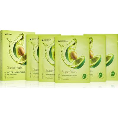 KORIKA SuperFruits zestaw maseczek do twarzy w obniżonej cenie o działaniu odżywczym Avocado