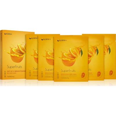 KORIKA SuperFruits Hallabong - Set of 5 Brightening Face Sheet Masks zestaw maseczek do twarzy w obniżonej cenie z efektem rozświetlającym Hallabong