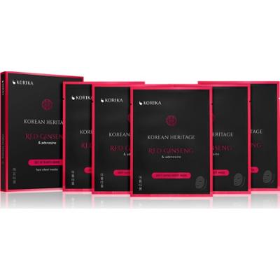 KORIKA Korean Heritage Red Ginseng & Adenosine Anti-aging Sheet Mask zestaw maseczek do twarzy w obniżonej cenie przeciw starzeniu się i ujędrniający