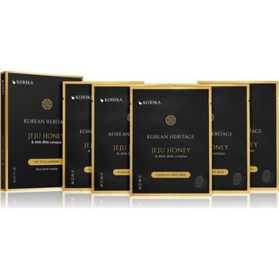 KORIKA Korean Heritage Set of 5 Cleansing Face Sheet Masks zestaw maseczek do twarzy w obniżonej cenie do doskonałego oczyszczania skóry