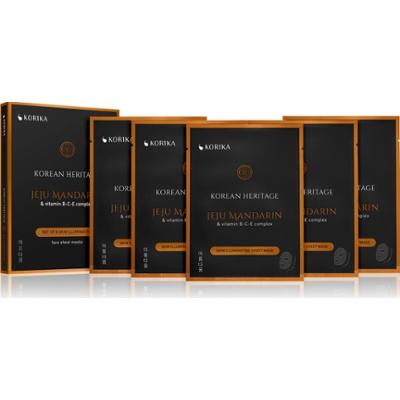 KORIKA Korean Heritage Set of 5 Skin Illuminating Face Sheet Masks zestaw maseczek do twarzy w obniżonej cenie z efektem rozświetlającym