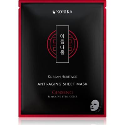 KORIKA Korean Heritage Red Ginseng & Adenosine Anti-aging Sheet Mask przeciwzmarszczkowa maska w płachcie 25 g