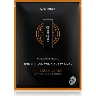 KORIKA Korean Heritage Jeju Mandarin & Vitamin B-C-E Complex Skin Illuminating Sheet Mask maska rozświetlająca w płacie 25 g