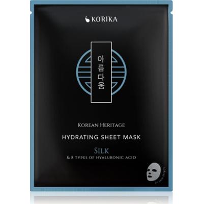 KORIKA Korean Heritage Silk & 8 Types of Hyaluronic Acid Hydrating Sheet Mask maska nawilżająca w płacie 25 g