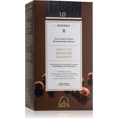 Korres Argan Oil trwała farba do włosów z olejkiem arganowym odcień 1.0 Black 50 ml