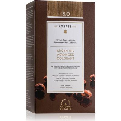 Korres Argan Oil trwała farba do włosów z olejkiem arganowym odcień 8.0 Light Blonde 50 ml