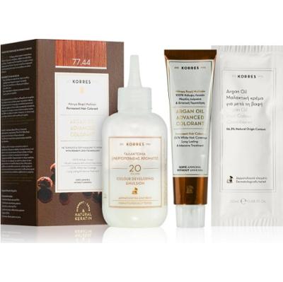 Korres Argan Oil trwała farba do włosów z olejkiem arganowym odcień 77.44 Intense Copper Blonde 50 ml
