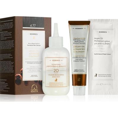 Korres Argan Oil trwała farba do włosów z olejkiem arganowym odcień 4.77 Dark Choco 50 ml