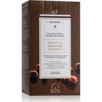 Korres Argan Oil trwała farba do włosów z olejkiem arganowym odcień 6.7 Cocoa 50 ml