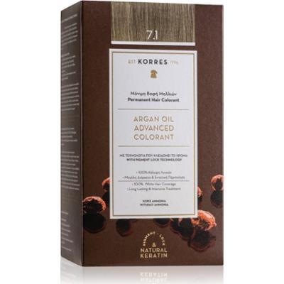 Korres Argan Oil trwała farba do włosów z olejkiem arganowym odcień 7.1 Ash Blonde 50 ml